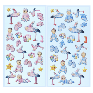 Embellishments / Verzierungen SOFTY-Sticker, selectie uit Babygirl of Babyboy