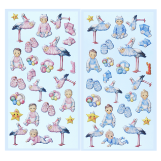 Embellishments / Verzierungen SOFTY-Sticker, utvalg fra Babygirl eller Babyboy
