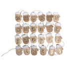 Embellishments / Verzierungen VOORBEREIDING KNUTSELEN voor Kerstmis: 24 houten adventkalender handschoen op clip