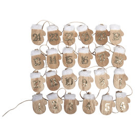 Embellishments / Verzierungen PREPARATION CRAFTS for Christmas: 24 wooden advent calendar glove on clip