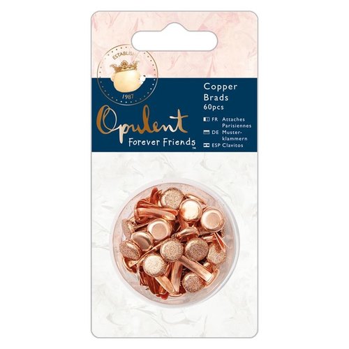 Embellishments / Verzierungen Brads, 60 pieces, copper opulent, 7 mm Embellishments / Verzierungen Brads, 60 pieces, copper opulent, 7 mm