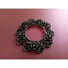 Embellishments / Verzierungen Charm, 1 Stück, in vintage Style, rund mit Blumenmotiv