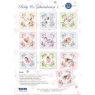 REDDY Set di carte artigianali, per 12 biglietti per neonati / compleanni! 12 carte doppie quadrate formato 110 x 110 cm