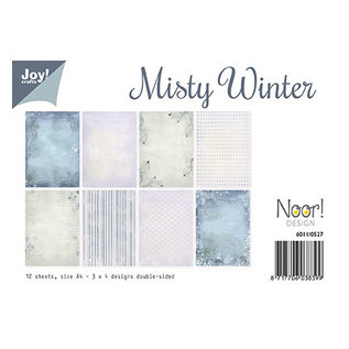 Karten und Scrapbooking Papier, Papier blöcke Papier pour cartes de collection et scrapbook, Misty Winter, 12 feuilles, impression recto-verso, 3 x 4 dessins.