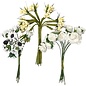 Embellishments / Verzierungen Handmade artificial flowers, h: 10 cm, d: 7-8 cm, 3 designs with 12 flower buds each