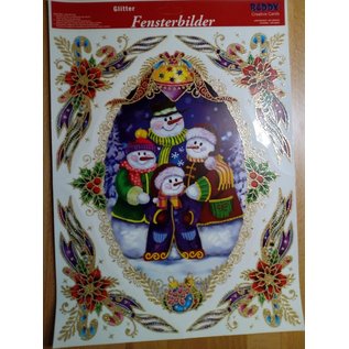 REDDY Quadro per finestra XL glitter, adesivo per finestra, 42 x 30 cm, autoadesivo