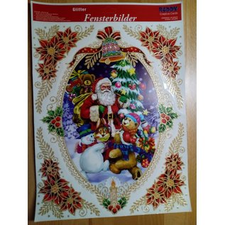 REDDY Quadro per finestra XL glitter, adesivo per finestra, 42 x 30 cm, autoadesivo