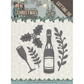 CREATIVE EXPRESSIONS und COUTURE CREATIONS Stanzschablonen, Champagne, Format ca.: 5,5 x 5,5 cm.