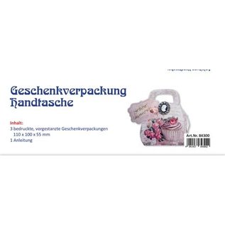 Dekoration Schachtel Gestalten / Boxe ... 3x emballage cadeau, sac à main vintage rose