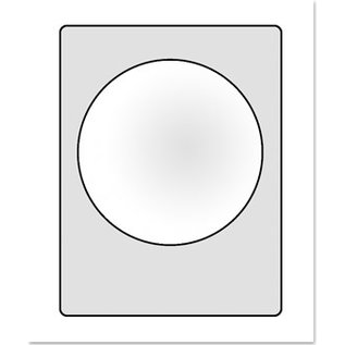 Embellishments / Verzierungen Klart vindu for utforming av 3D Schaker-kort. 6 stk, 3 sfæriske vinduer hver, 3x hjerteform, 3x runde 77mm