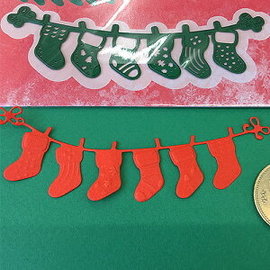 Punching and embossing templates: line with Weihnachtssokken