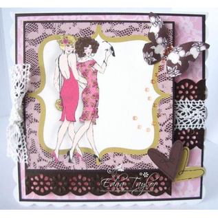 Crafter's Companion A6 Frou Frou Unmounted Rubber Designer Stamp Set, "Two Of A Kind"