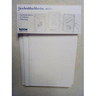 KARTEN und Zubehör / Cards Material set for 3 gift book cards with choice in white, light or dark brown!