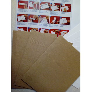 KARTEN und Zubehör / Cards Material set for 3 gift book cards with choice in white, light or dark brown!