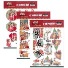 Bilder, 3D Bilder und ausgestanzte Teile usw... Bastel SET 3x 3D Pushout: Yvonne Creations, Family Christmas, Loving Christmas