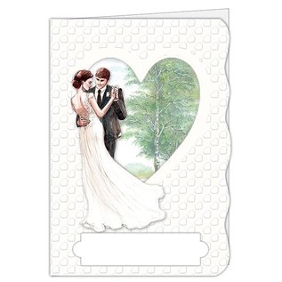 BASTELSETS / CRAFT KITS Kit artigianale, set di carte, per 4 bellissime carte, tema: amore, matrimonio!