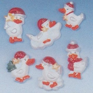 Modellieren Giessform, Weihnachtsgänse, 7-12cm, 6-tlg., Materialbedarf 400 g