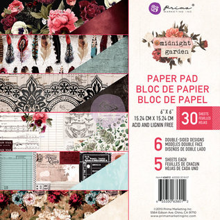 Prima Marketing und Petaloo Prima Marketing, Bloc de papier, 15,24 x 15,24 cm "Jardin de minuit"