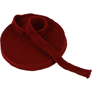 Embellishments / Verzierungen Tubo de punto, opción: en gris, rojo o rojo gris a rayas, W 15 mm, rojo Navidad, artículos de medición, calidad fuerte y densa Para una gorra, patas, etc., por ejemplo, muñeca, duende, etc.