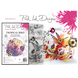 CREATIVE EXPRESSIONS und COUTURE CREATIONS Pink blæk design, frimærker, A5, fugl magisk smuk