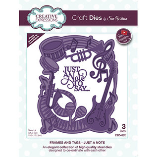 CREATIVE EXPRESSIONS und COUTURE CREATIONS cutting dies, Creative Expressions, Just A Note 3pcs / 10.6 x 13.2cm