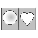 Embellishments / Verzierungen Finestra trasparente per la progettazione di carte Schaker 3D. 6 pezzi, 3 finestre sferiche ciascuna, 3x a forma di cuore, 3x rotonde 77mm