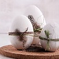 Objekten zum Dekorieren / objects for decorating 3 huevos de poliestireno, h 8 cm, 10 cm y 12 cm, blancos