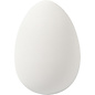 Holz, MDF, Pappe, Objekten zum Dekorieren 3 grandi uova d'oca, plastica, altezza 8 cm, profondità: 5,5 cm, bianco, 3 pezzi + 3 appendini in metallo!