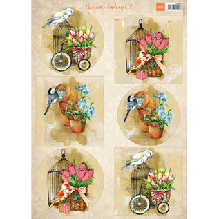 Marianne Design 2x A4 Bilderbogen, Birds & Birdcages