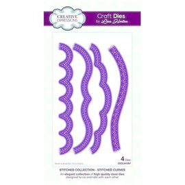 CREATIVE EXPRESSIONS und COUTURE CREATIONS cutting dies, Creative Expressions, 4 Border with Stitch embroidery lines CEDLH1097