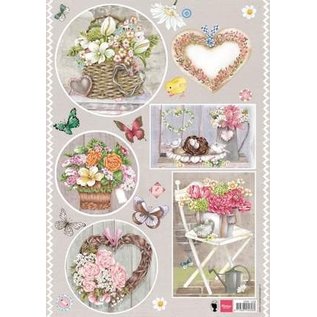 Marianne Design A4 sheet with pictures, bouquets