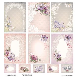 LaBlanche Designer paper, romantic, wedding, 30.5 x 30.5 cm, printed on both sides