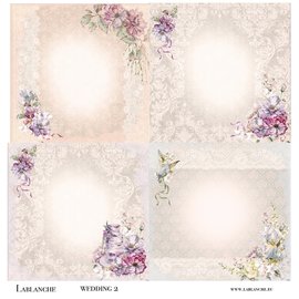 LaBlanche Papel de diseño, romance, boda, 30,5 x 30,5 cm, impreso en ambos lados.
