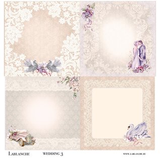 LaBlanche Designer paper, romance, wedding, 30.5 x 30.5 cm, printed on both sides