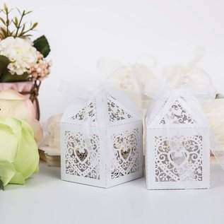 Dekoration Schachtel Gestalten / Boxe ... 5 heart boxes, 5 x 5 x 7.5 cm + decorative ribbon