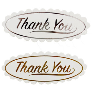 Docrafts / Papermania / Urban 12 Labels, mit goldenen Text "Thank  You"