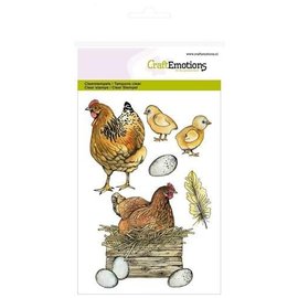 Craftemotions CraftEmotions, A5, frimerker, kyllinger og kyllinger