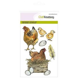 Craftemotions CraftEmotions, A5, tampon, poussins et poulets