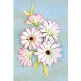 Leane Creatief - Lea'bilities und By Lene Stamping and Embossing stencil, the multi-flower 9 Chrysant