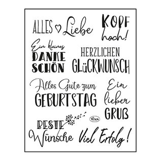 VIVA DEKOR (MY PAPERWORLD) Stempel, 14 x 18cm, Texte,  alles Liebe: in  deutsch
