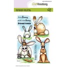 Craftemotions Motif stamp, A6, cute rabbits