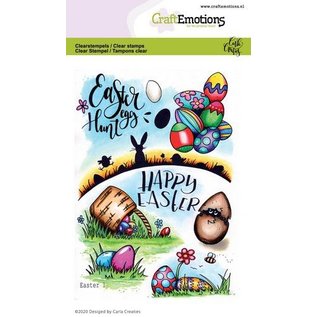 Craftemotions Motif stamp, A6, Easter basket, Easter eggs