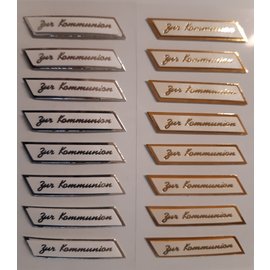 STICKER / AUTOCOLLANT 3D-klistermærke med metallisk effekt, til communion i valg: i guld eller sølv