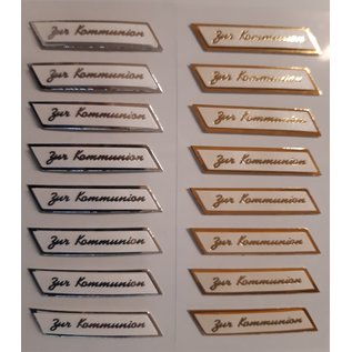 STICKER / AUTOCOLLANT Adesivo 3D con effetto metallico, per la comunione in una scelta: in oro o argento