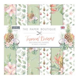 Karten und Scrapbooking Papier, Papier blöcke NY! Papirblokk, Tropical Dreams, 36 ark, 6x6 design, 20 x 20 cm, 160/300 gsm + 32 toppers (utstanset)!