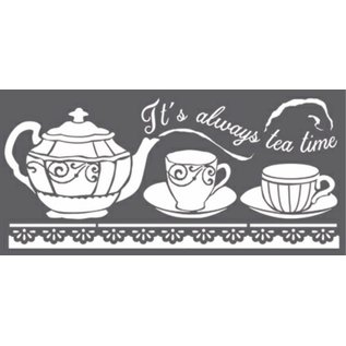 Stamperia, Papers for you  und Florella Kunststencil, Stamperia, 12x25 cm, 0,25 mm tyk, Tea Time