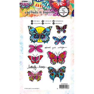 Studio Light Juego de sellos con motivos con 8 mariposas
