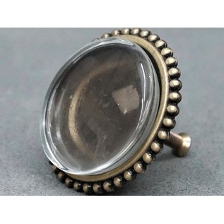 LaBlanche Metal knob with glass cabochon - large, 2 different ones to choose from