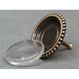 LaBlanche Metal knob with glass cabochon - large, 2 different ones to choose from