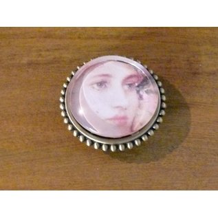 LaBlanche Metal knob with glass cabochon - large, 2 different ones to choose from